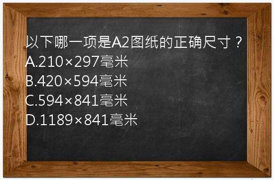 以下哪一项是A2图纸的正确尺寸？