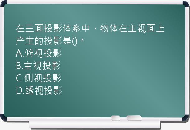 在三面投影体系中，物体在主视面上产生的投影是()。