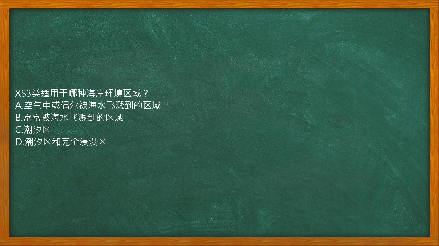 XS3类适用于哪种海岸环境区域？