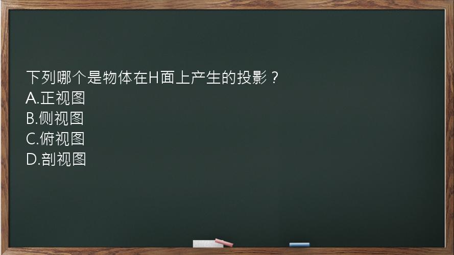 下列哪个是物体在H面上产生的投影？