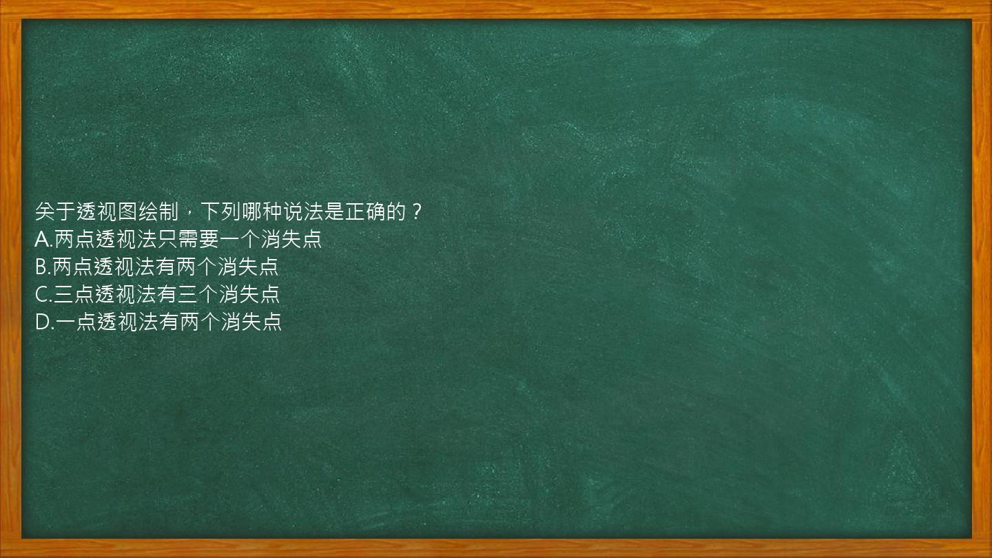 关于透视图绘制，下列哪种说法是正确的？