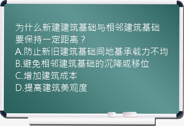 为什么新建建筑基础与相邻建筑基础要保持一定距离？