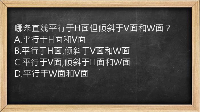 哪条直线平行于H面但倾斜于V面和W面？