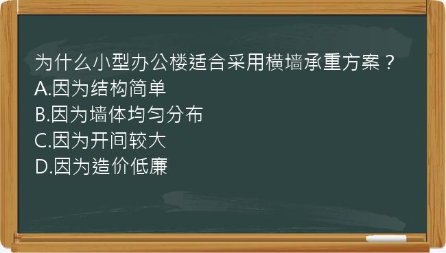 为什么小型办公楼适合采用横墙承重方案？