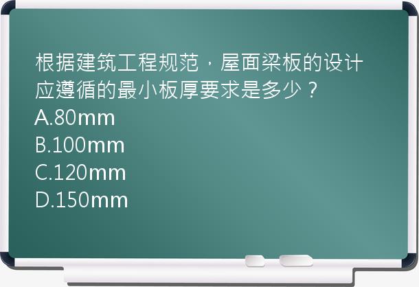 根据建筑工程规范，屋面梁板的设计应遵循的最小板厚要求是多少？