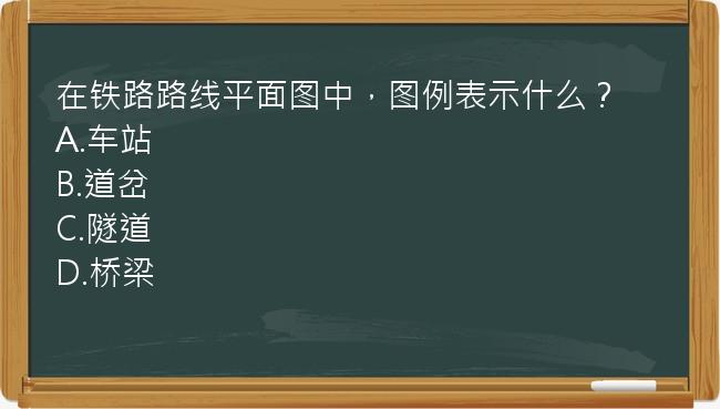 在铁路路线平面图中，图例表示什么？