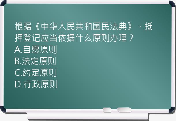 根据《中华人民共和国民法典》，抵押登记应当依据什么原则办理？