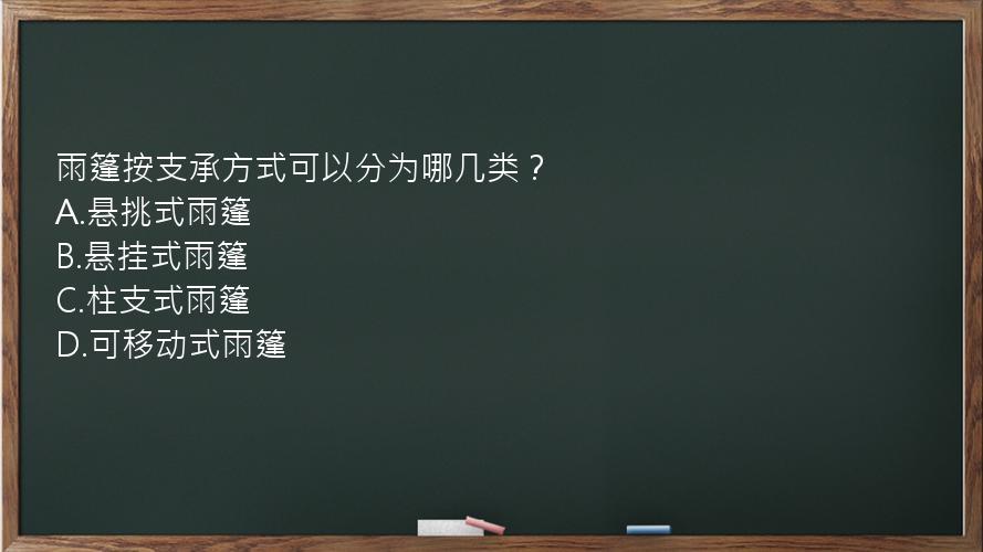 雨篷按支承方式可以分为哪几类？