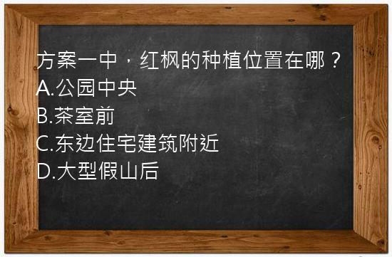 方案一中，红枫的种植位置在哪？