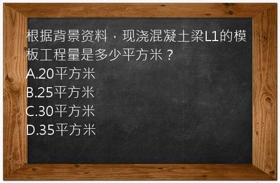 根据背景资料，现浇混凝土梁L1的模板工程量是多少平方米？