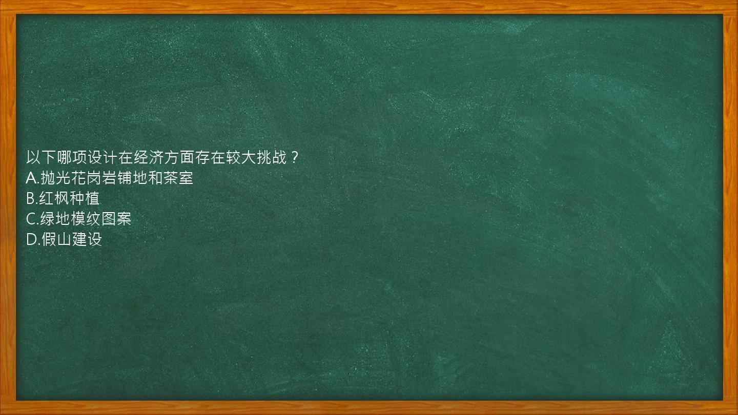 以下哪项设计在经济方面存在较大挑战？