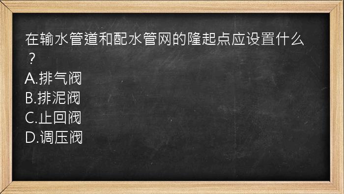 在输水管道和配水管网的隆起点应设置什么？