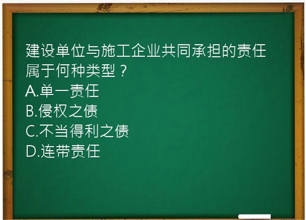 建设单位与施工企业共同承担的责任属于何种类型？