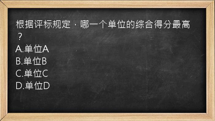 根据评标规定，哪一个单位的综合得分最高？