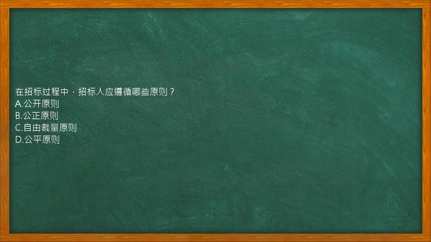 在招标过程中，招标人应遵循哪些原则？