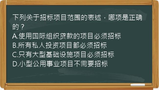 下列关于招标项目范围的表述，哪项是正确的？