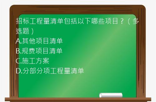 招标工程量清单包括以下哪些项目？（多选题）