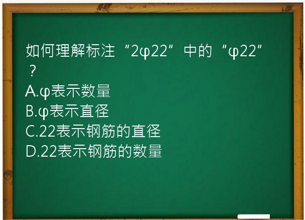 如何理解标注“2φ22”中的“φ22”？