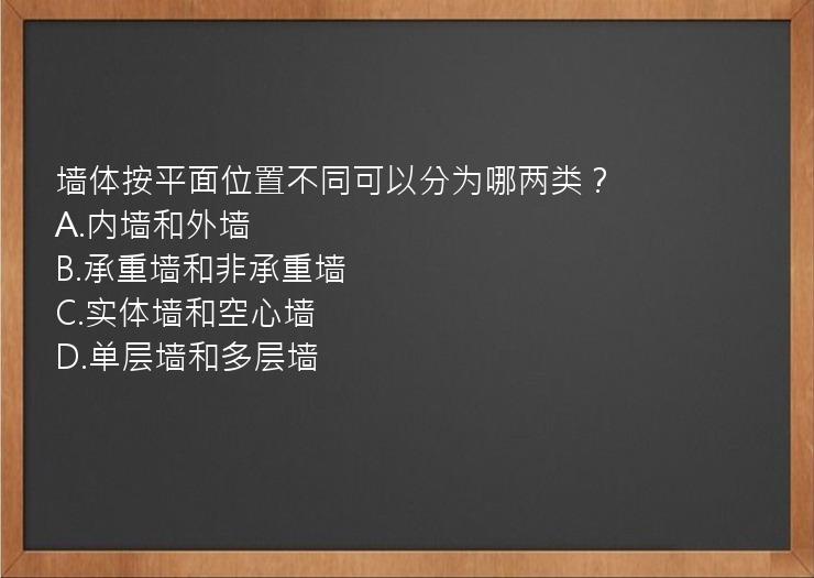 墙体按平面位置不同可以分为哪两类？