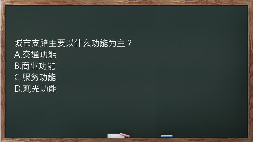 城市支路主要以什么功能为主？