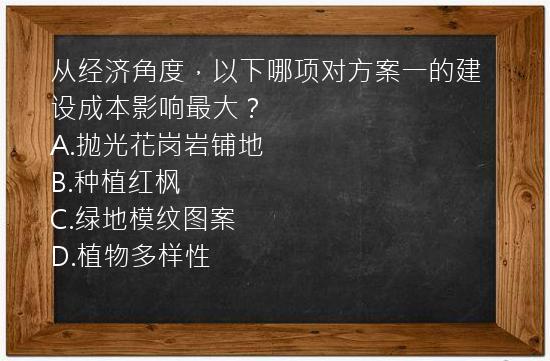 从经济角度，以下哪项对方案一的建设成本影响最大？