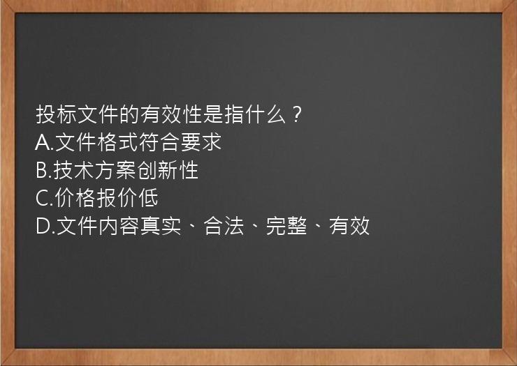 投标文件的有效性是指什么？