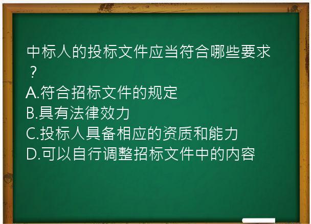 中标人的投标文件应当符合哪些要求？