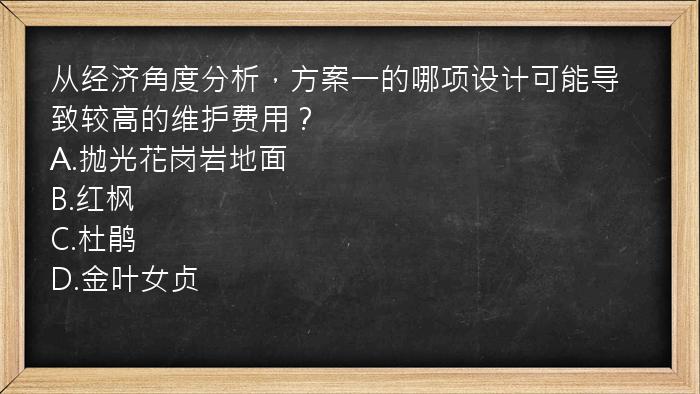 从经济角度分析，方案一的哪项设计可能导致较高的维护费用？