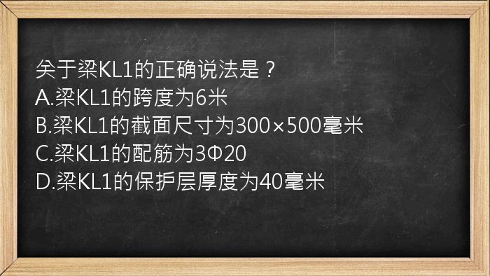 关于梁KL1的正确说法是？