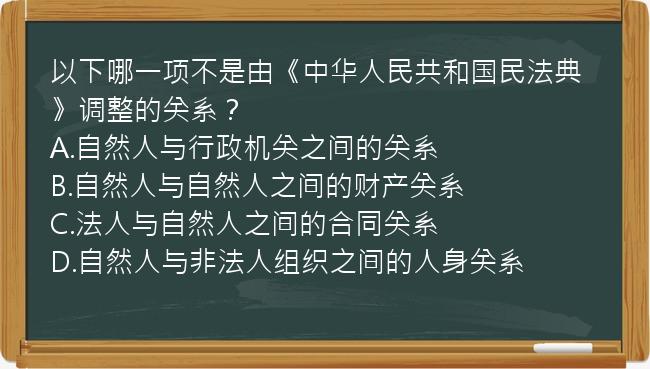 以下哪一项不是由《中华人民共和国民法典》调整的关系？