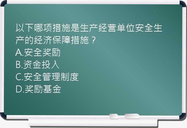 以下哪项措施是生产经营单位安全生产的经济保障措施？