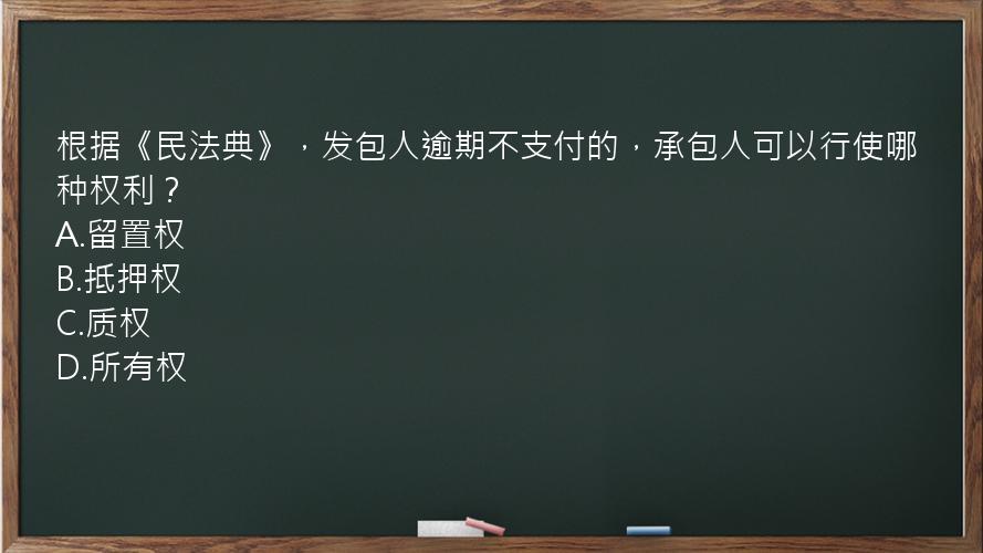 根据《民法典》，发包人逾期不支付的，承包人可以行使哪种权利？