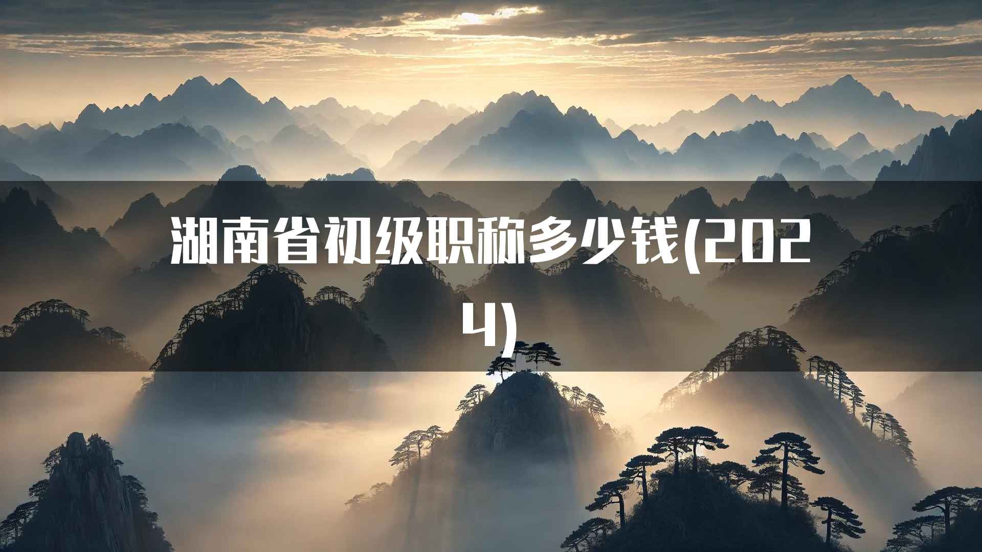 湖南省初级职称多少钱(2024)