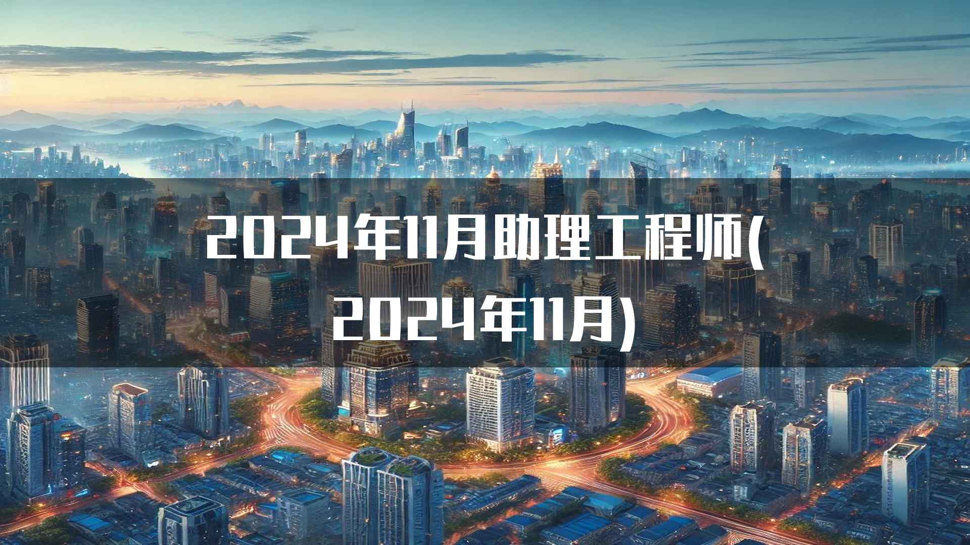 2024年11月助理工程师(2024年11月)