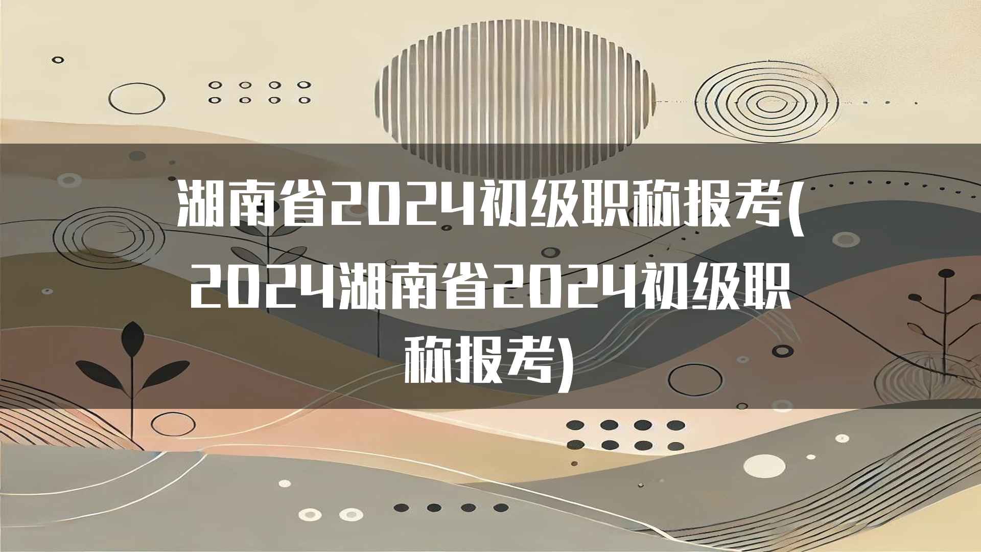 湖南省2024初级职称报考(2024湖南省2024初级职称报考)