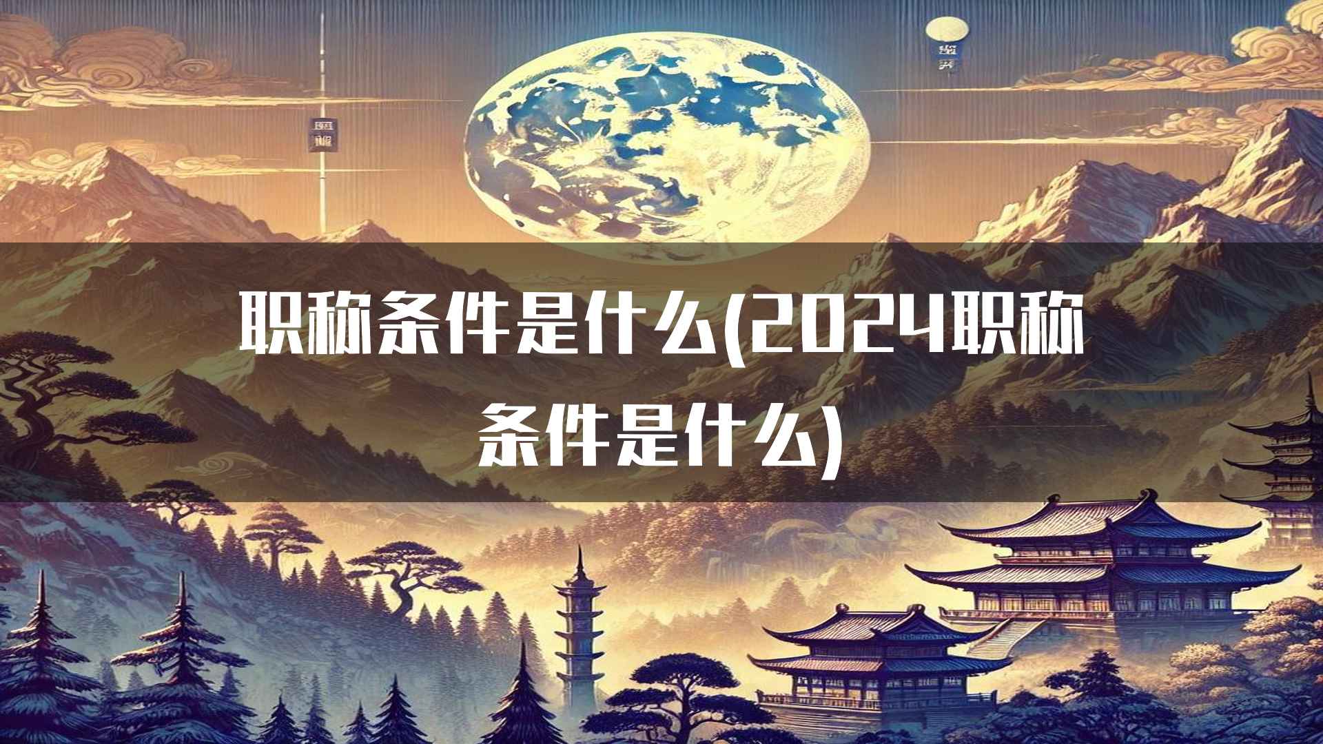 职称条件是什么(2024职称条件是什么)